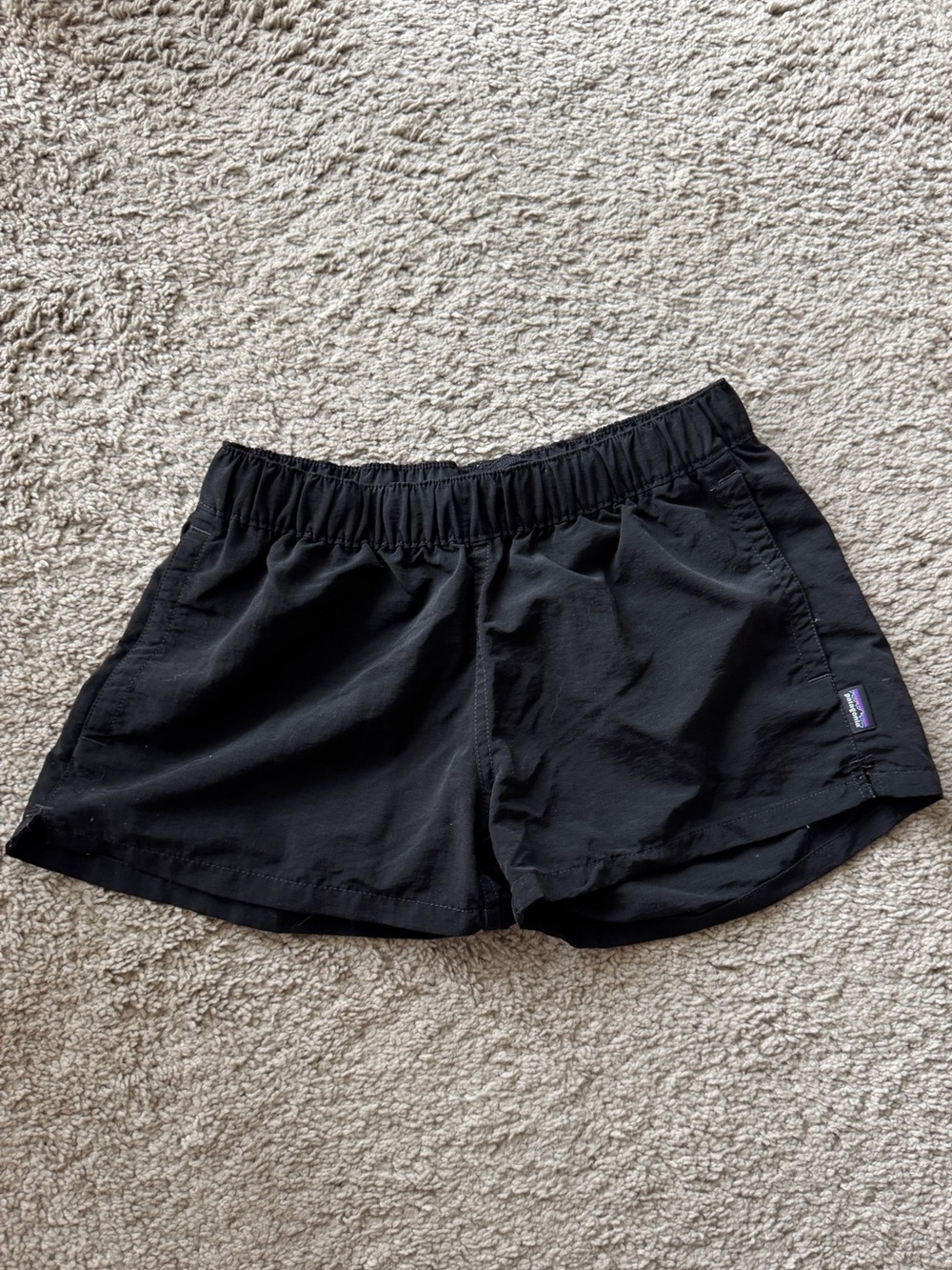 Patagonia Black Barely Baggies Women's Athletic Shorts with Elastic Waistband
